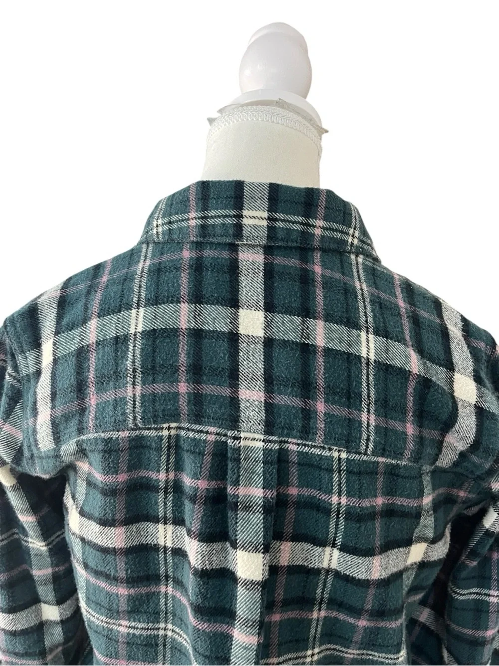 Madewell Flannel Classic Ex-Boyfriend Shirt Green - Picture 10 of 16